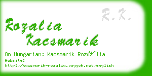 rozalia kacsmarik business card